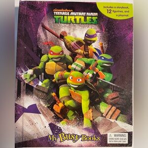 Nickolodeon Teenage Mutant Ninja Turtles My Busy Books -Book, Playmat, 7 Figures